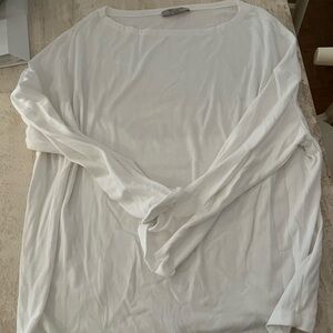 All Saints Rita White Long Sleeve Top. Fits oversized